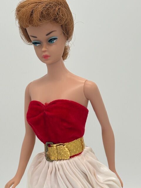 Barbie 1962 Original Bubble Cut in Silken Flame and Red Flare Outfit and Wig