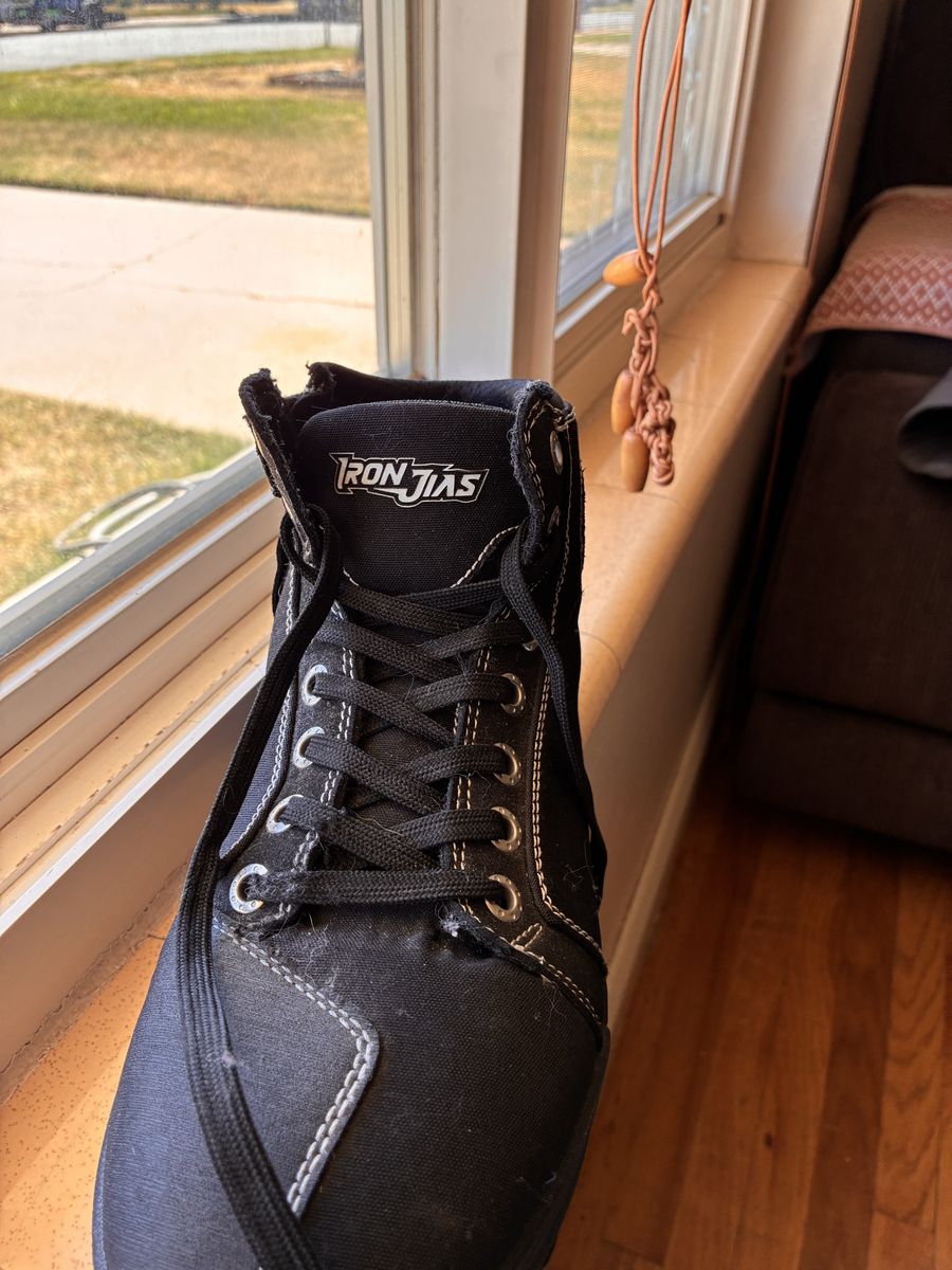 Iron Jias motorcycle boots, size 10 men’s.