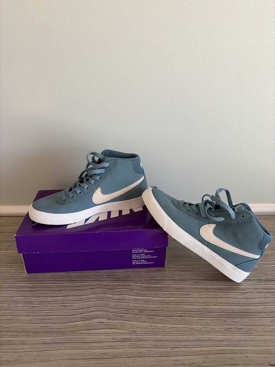Nike SB Zoom Bruin React Blue Suede Skate Shoes US 7 with Box