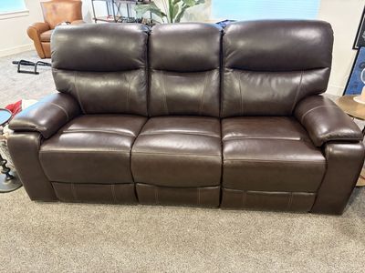 Power reclining leather sofa (Costco)