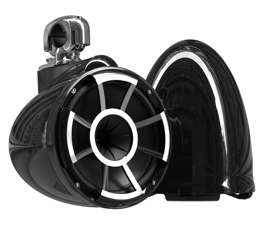 REV 10 W V2 | Gloss White and Gloss Black Revolution Series 10-inch Tower Speakers