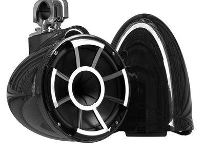 REV 10 W V2 | Gloss White and Gloss Black Revolution Series 10-inch Tower Speakers