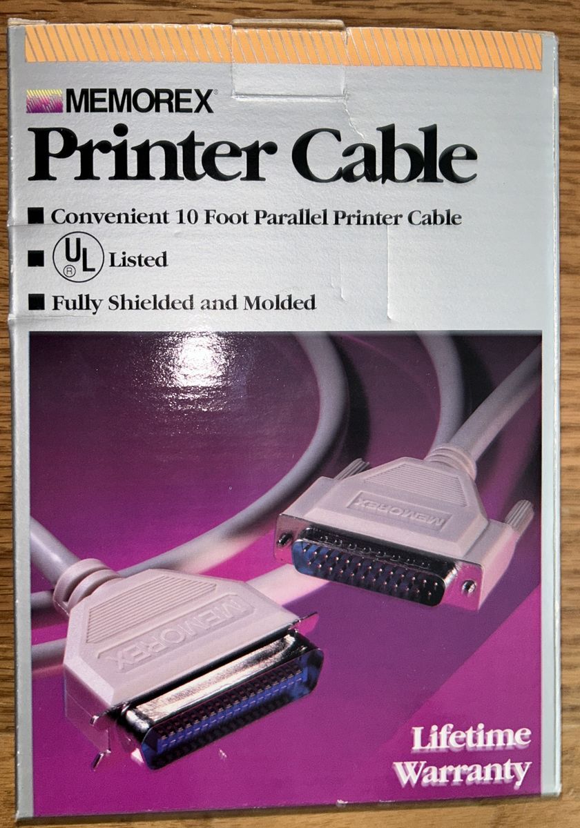 Two 10-foot parallel printer cables