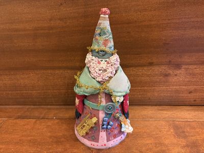 Vintage Mixed Media Folk Art Santa Claus