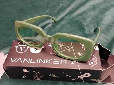 VANLINKER Rectangle Sunglasses Green Frame Retro Fashion VL9624C4 UV400
