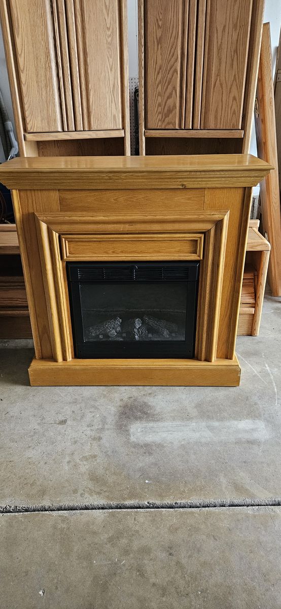 Oak electric Fireplace
