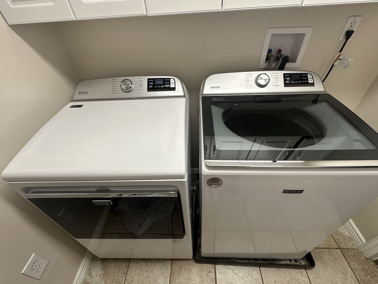 Maytag White Top-Load Washer & Electric Dryer Set - Excellent Condition