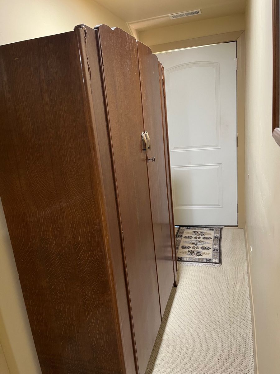 1930’s Antique English Harris Lebus Art Deco Wardrobe