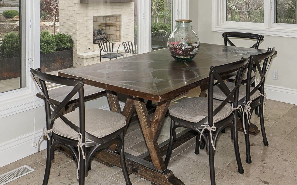 Rustic Wooden Dining Table and Bench