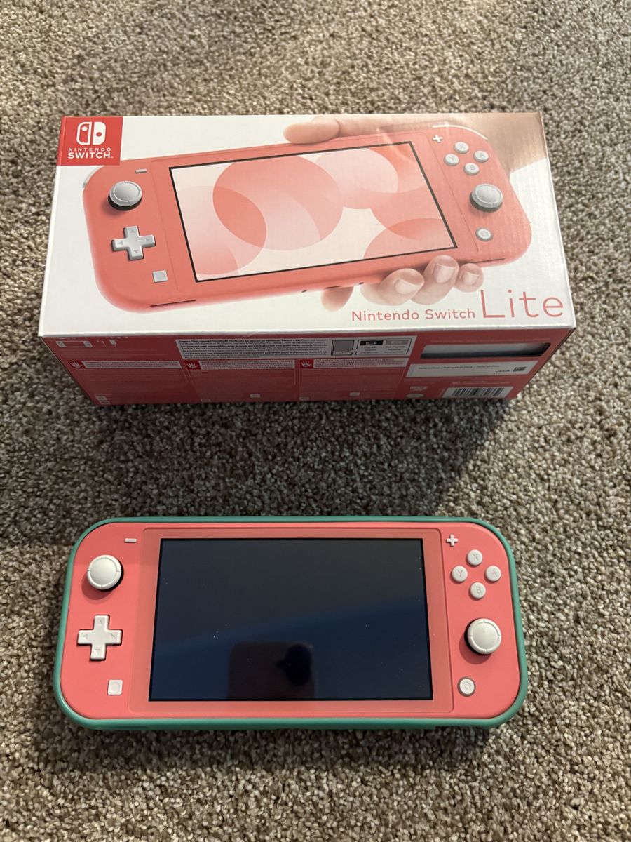 Nintendo Switch Lite Coral Handheld Console with Original Box