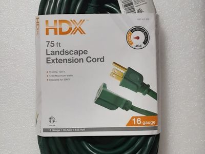 New HDX 75-ft. 16/3 Green Indoor/Outdoor Extension Cord