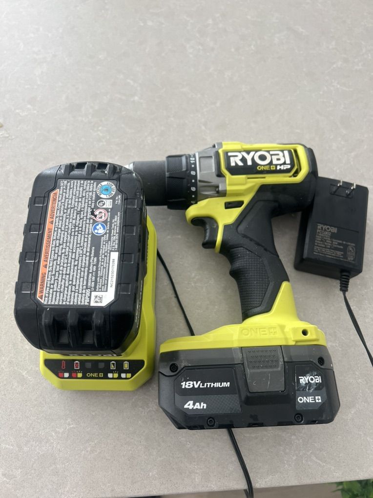 RYOBI ONE+ HP 18V Drill + 2 Batteries + Charger