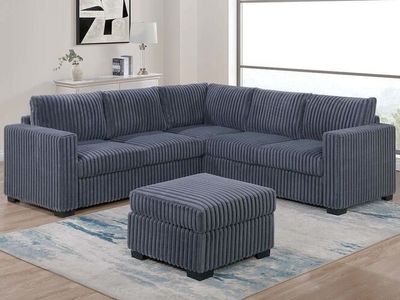 NEW SECTIONAL with OTTOMAN and PILLOWS - NEW IN BOX