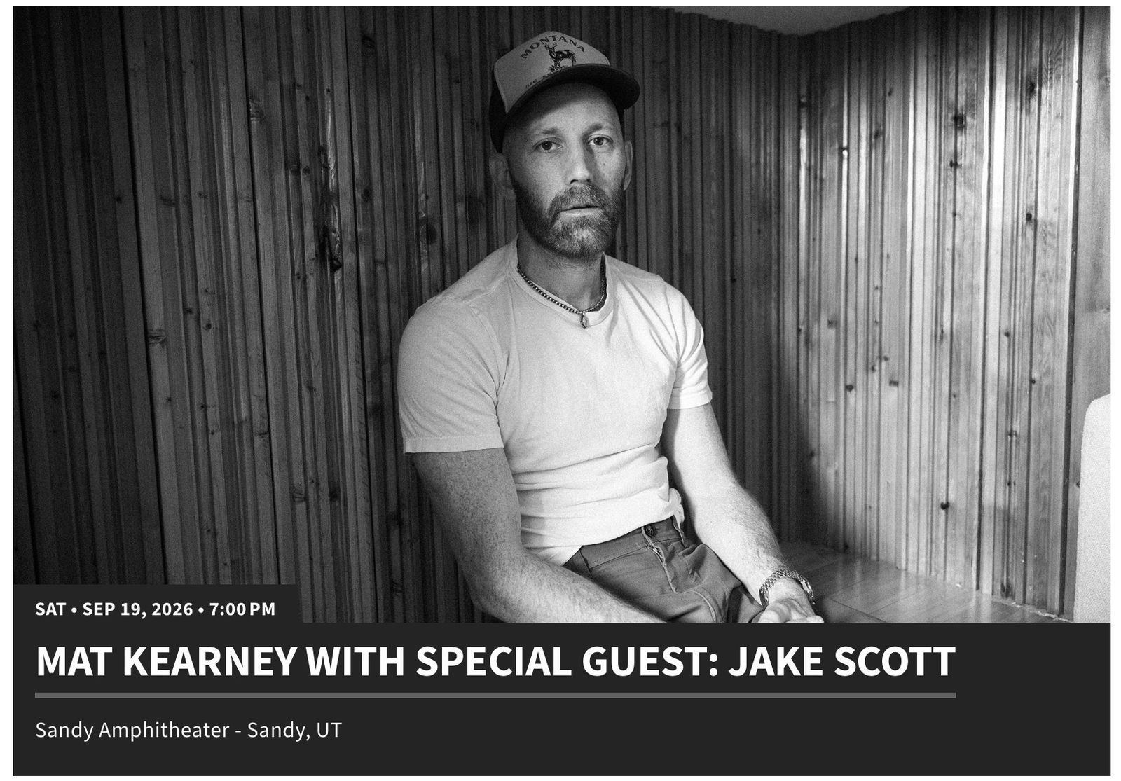 2 Mat Kearney Tickets - Early Entry VIP - Sandy Amphitheater - Sep 19