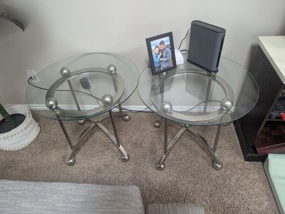 Glass End Tables (x2)