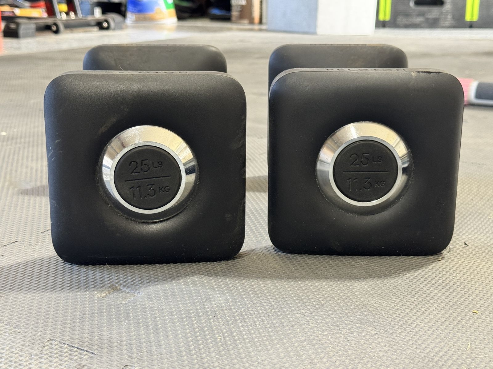 Peloton 25lb Dumbbell Pair - Square Black Weights (2 x 11.3 KG) for Home Gym