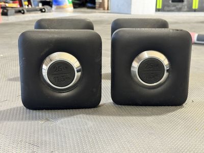Peloton 25lb Dumbbell Pair - Square Black Weights (2 x 11.3 KG) for Home Gym