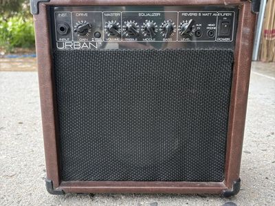 Urban Guitar Collection 15-Watt Guitar Amplifier, Model KU-26, Brown, Reverb and 4-Band EQ