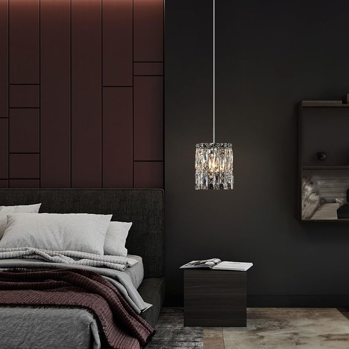 Modern K9 Crystal Pendant Lights Kitchen Island, Chrome Chandeliers for Dining Room