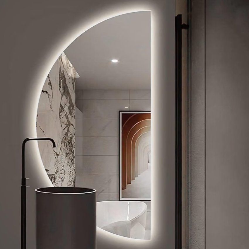 47in Half Moon LED Mirror for Bathroom,Semi Circle Wall Mirror,Smart Mirror
3-Color Dimmable Bathroom Vanity Mirror,Frameless Ba