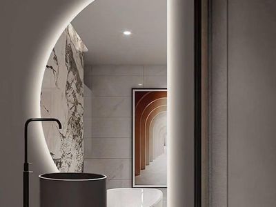47in Half Moon LED Mirror for Bathroom,Semi Circle Wall Mirror,Smart Mirror
3-Color Dimmable Bathroom Vanity Mirror,Frameless Ba