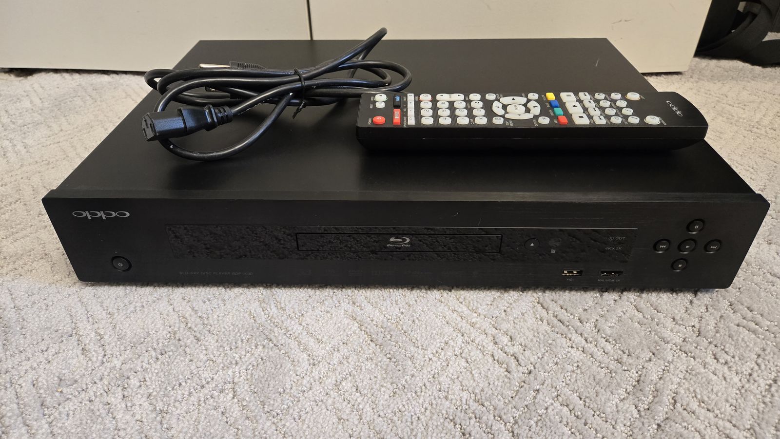Oppo BDP-103D 3D Blu-ray Disc Player with Remote and Power Cord