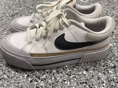 Nike Court Legacy Lift Sneakers - White/Black/Tan Women's Size 6
