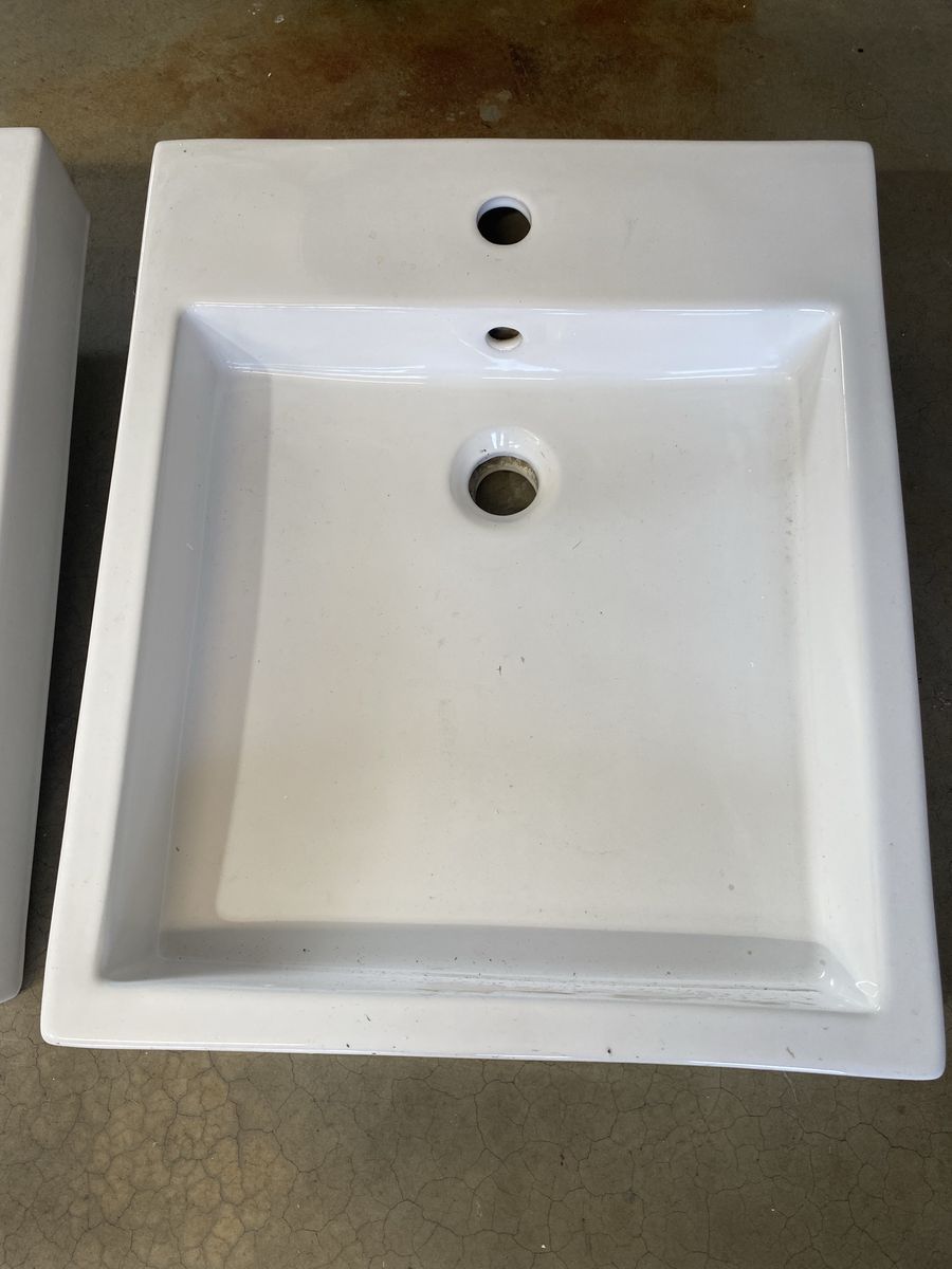 White Ceramic Bathroom Sinks - Set of 2