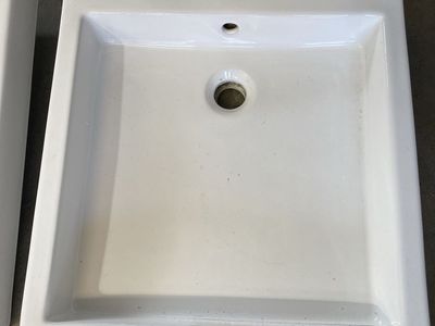 White Ceramic Bathroom Sinks - Set of 2