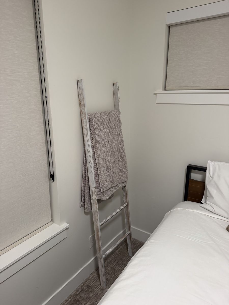 Rustic White Wooden Blanket Ladder for Bedroom or Living Room