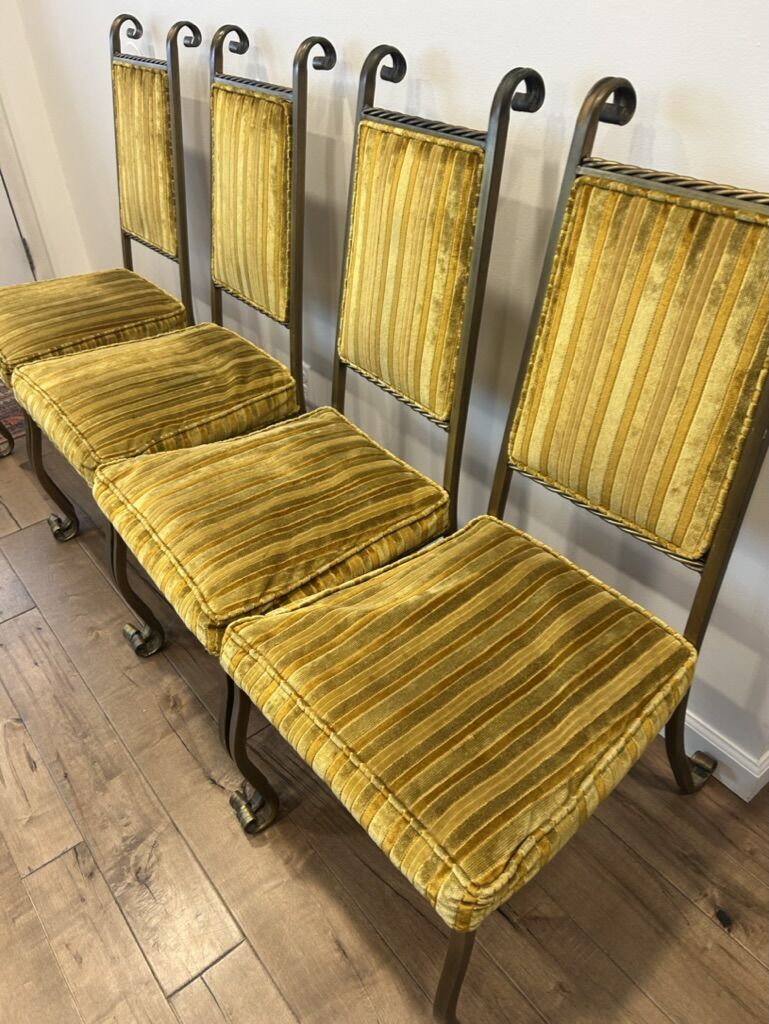 Vintage Hollywood Regency Wrought Iron Dining chairs