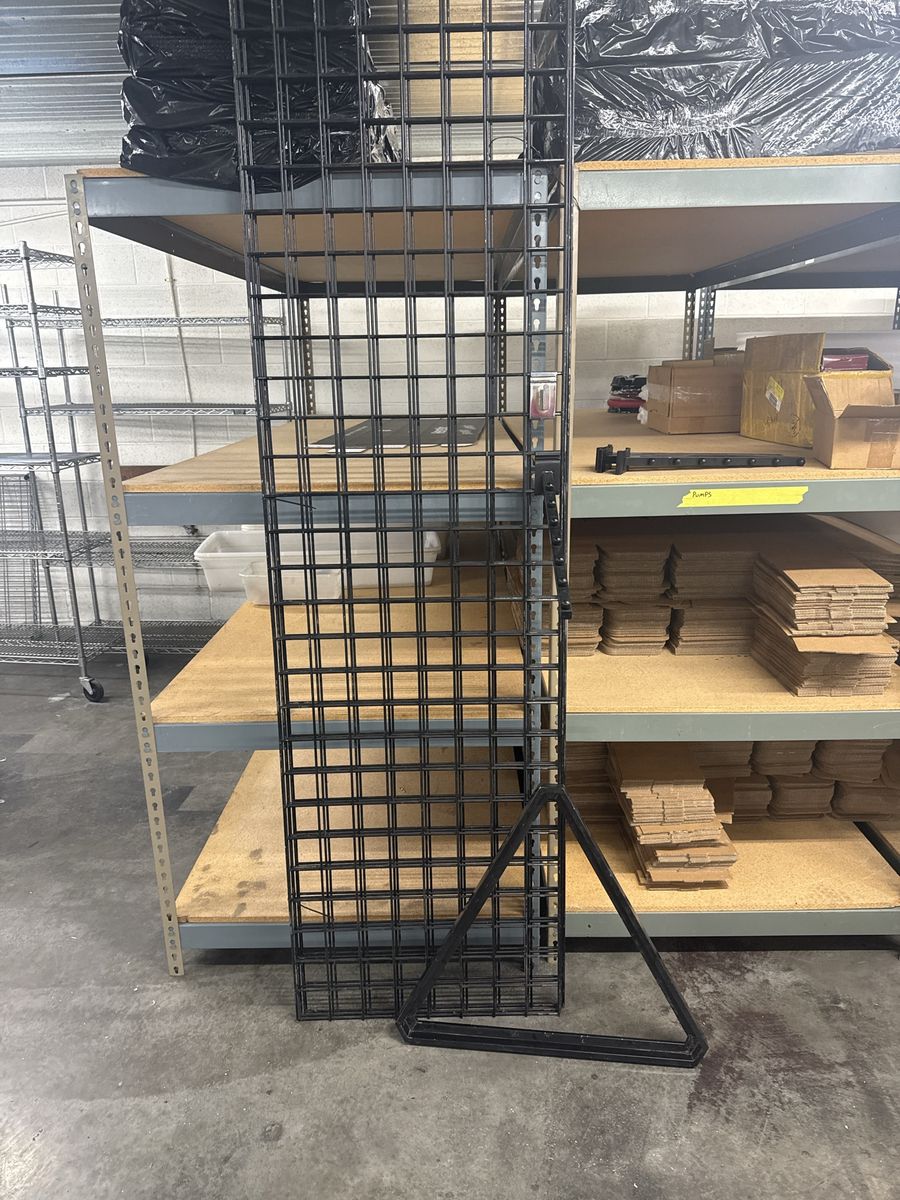 Black Gridwall Display Panel & Base - Retail Store Fixture for Merchandising