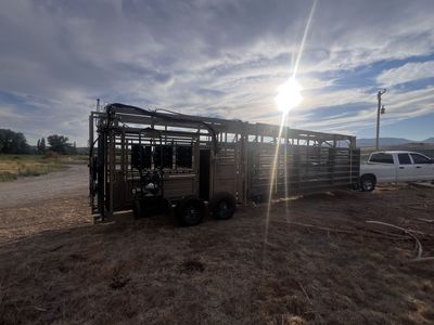 Circle T Hydraulic Cattle Squeeze Chute & Portable Alley System.