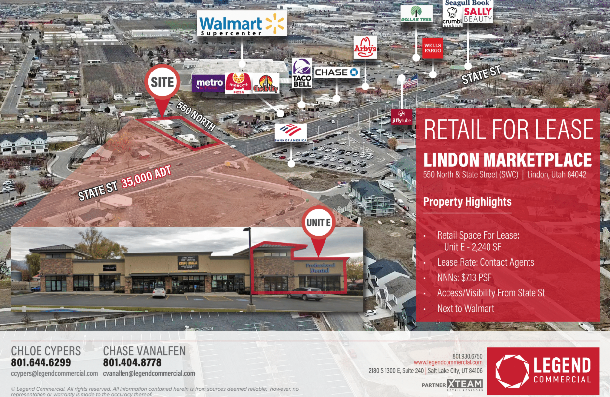 Dental/Medical Space for Lease - 550 North & State Street, Lindon, UT 84042