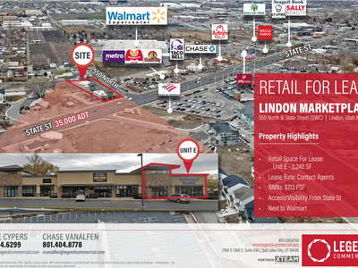 Dental/Medical Space for Lease - 550 North & State Street, Lindon, UT 84042