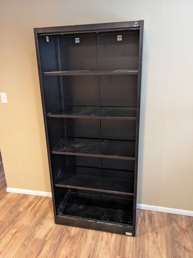 Fedmax Black Metal 5-Shelf Storage Cabinet Bookcase 71-Inch Tall