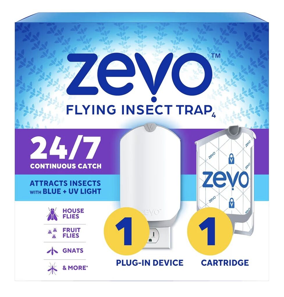 Box Of 4 Zevo Flying Insect Trap & Cartridge