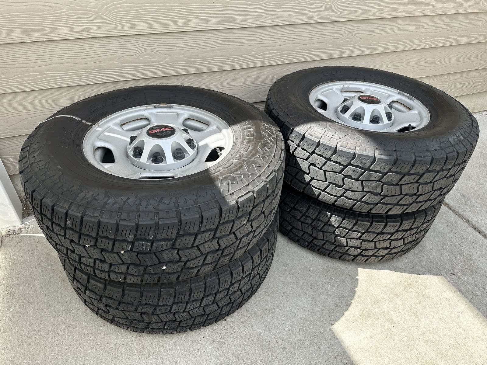 For Sale: OEM 17" GMC Sierra 2500HD Wheels & Big O Tires - Includes TPMS, Lugs & Center Cap