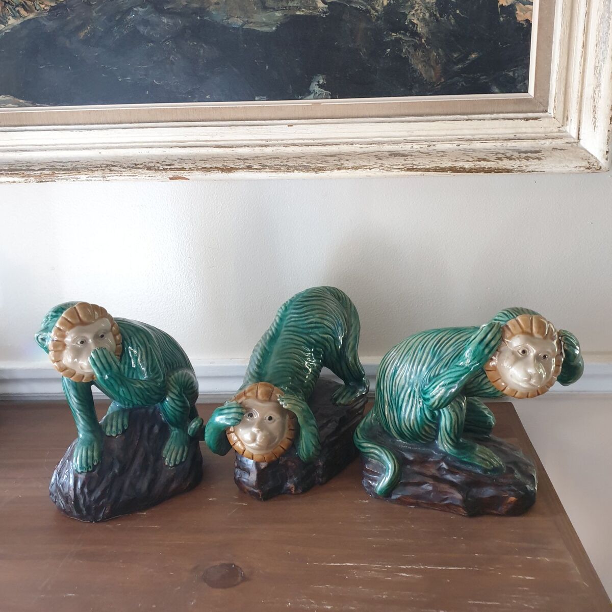 Majolica Monkeys • Hear, Speak, See No Evil