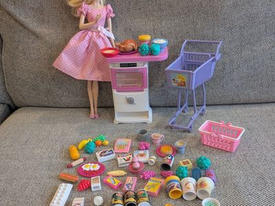 Barbie Doll Food Grocery Cart Kitchen