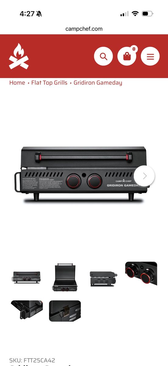 Camp chef gridiron game day flat top grill 