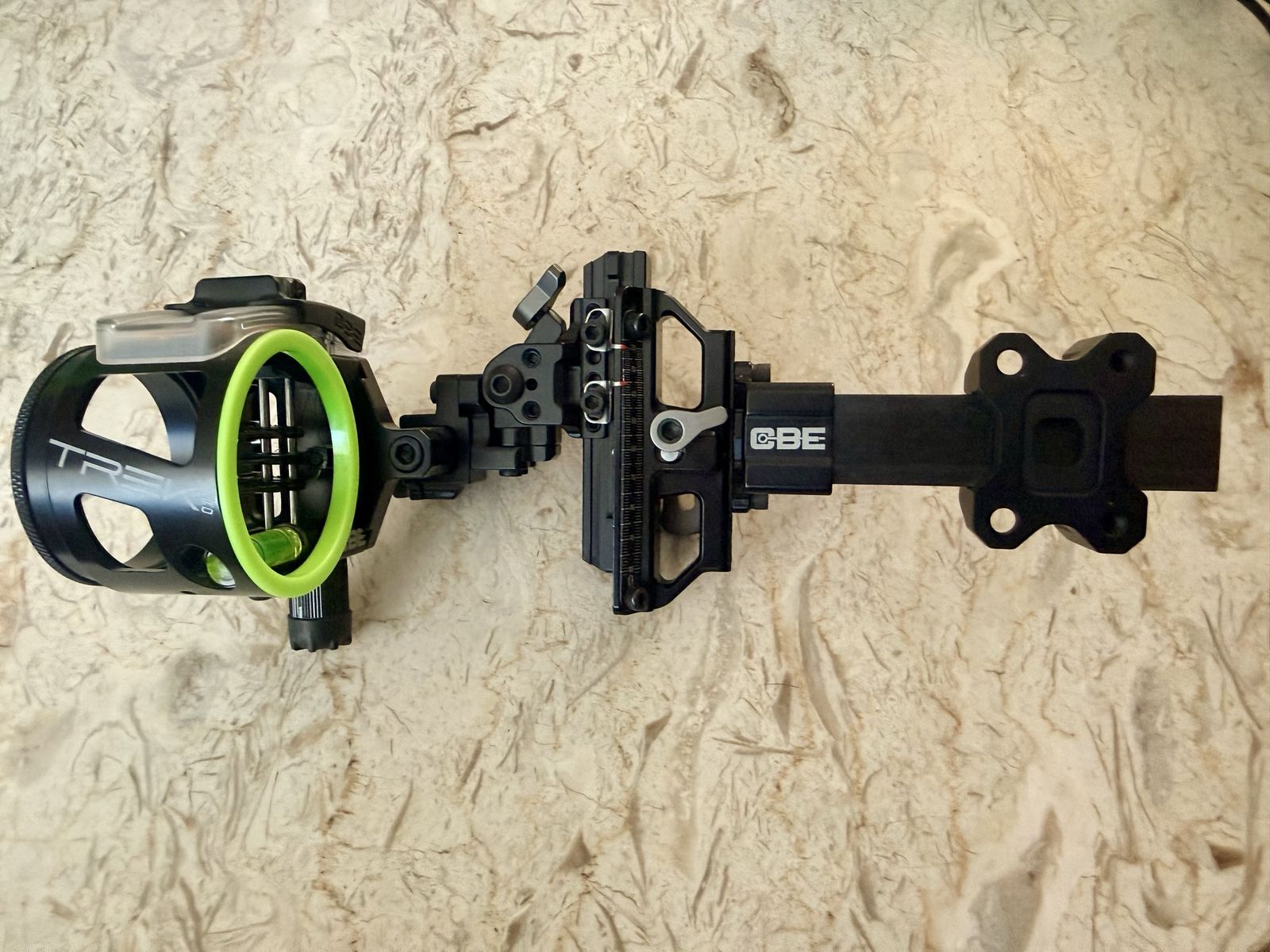 CBE Trek Pro Archery Sight - Black with Green Ring Used