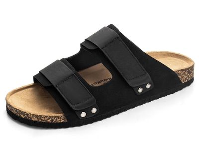 New! KWUKOTY Women’s Slide Sandals Cork Footbed EVA Adjustable Arch Support Black Size 7-7.5