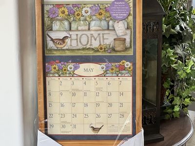 LANG Wooden Classic Calendar Frame 14.5" x 27.375" Solid Wood Decorative Wall Holder