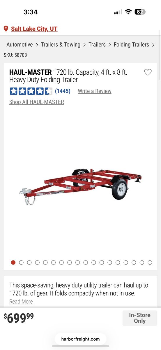 Harbor Frieght Trailer 2in Ball