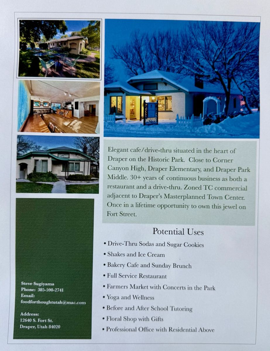 Cafe and Commercial Building with Drive Thru for Sale