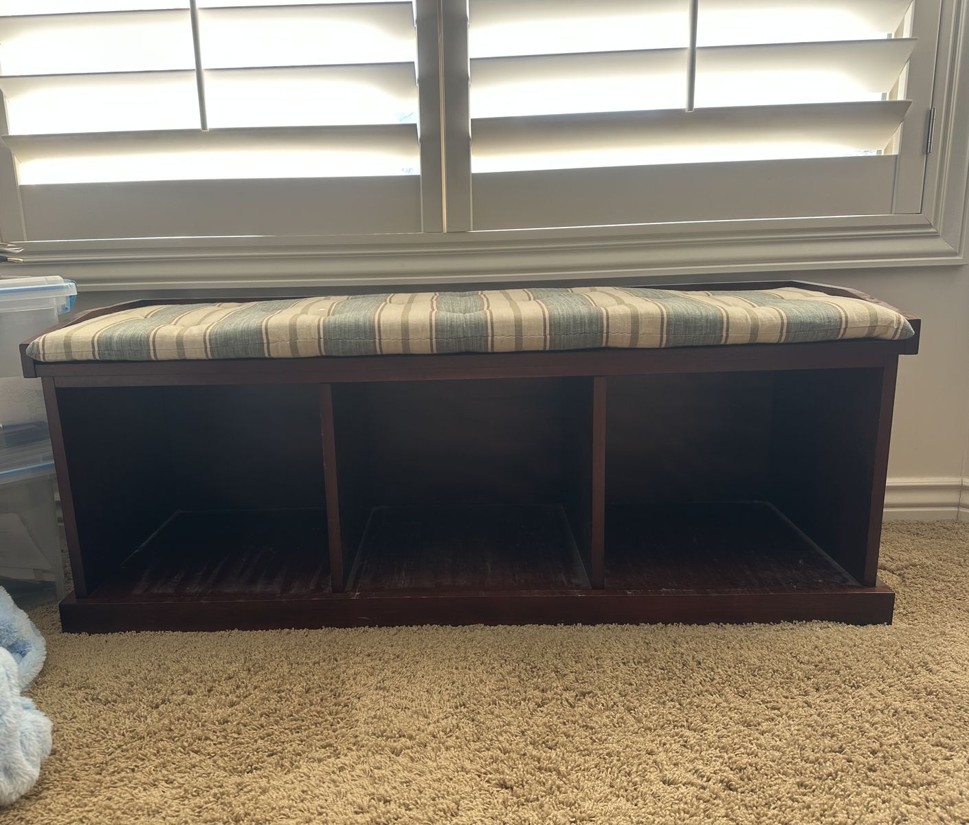 Pottery Barn Storage Bench with cushion