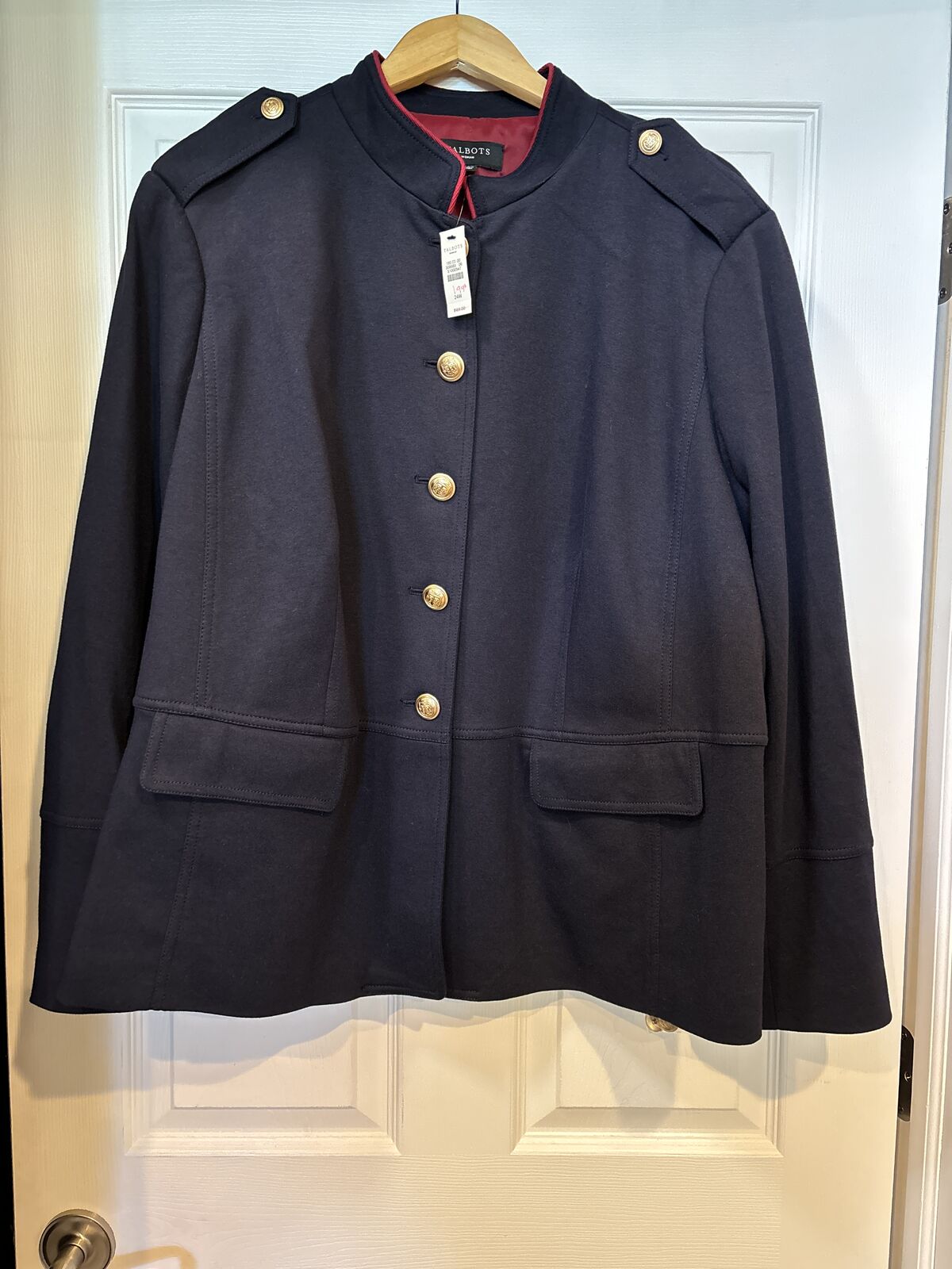 New Talbot’s Women’s Navy with Gold Buttons Twill Military Blazer Size 3x