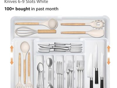 New Spaclear Expandable Silverware Drawer Organizer White Plastic Kitchen