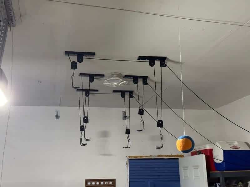 Ceiling Mount Bike Hoist Pulley System - Garage Storage Rack